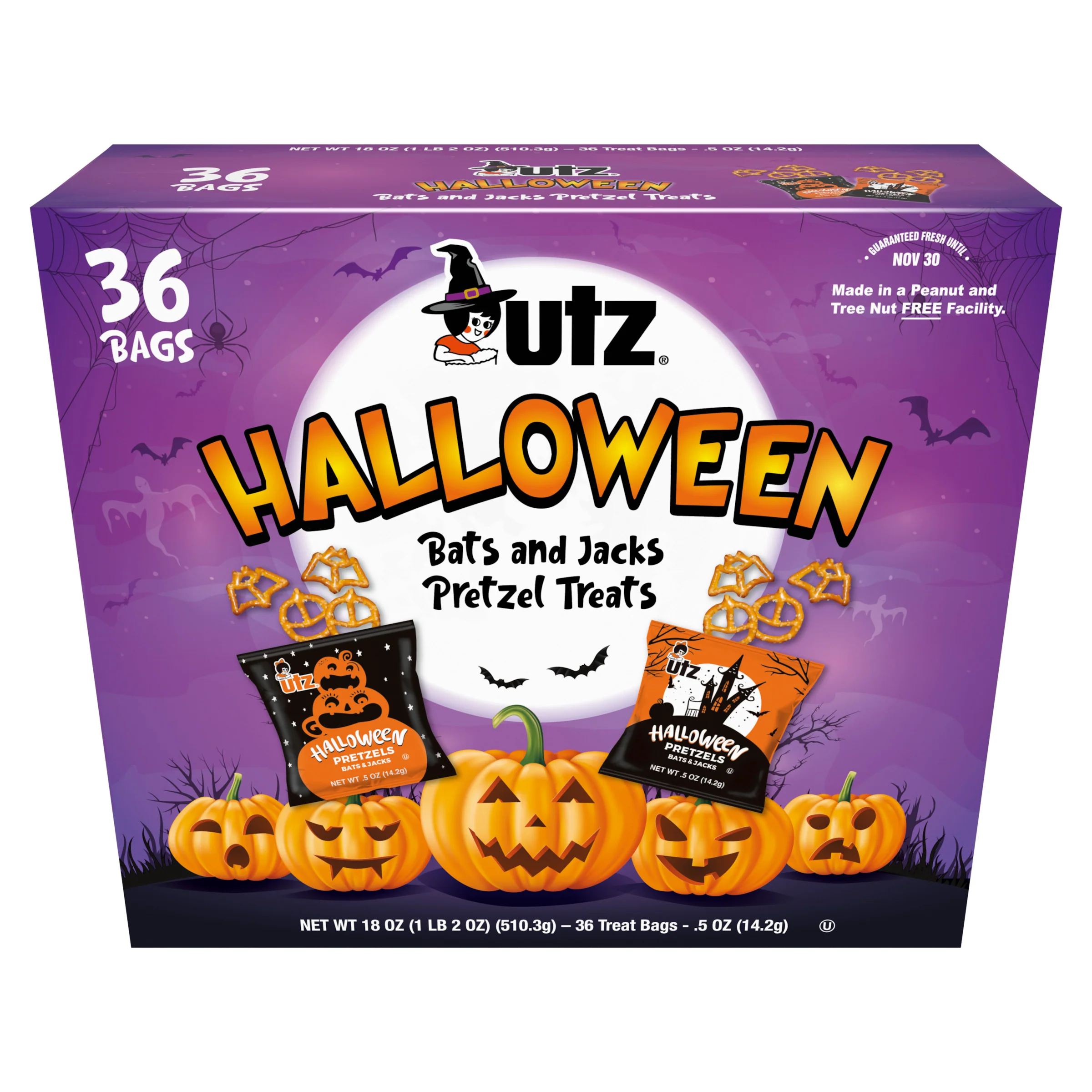 Utz Halloween Bats & Jacks Pretzel Treats - Trick-or-Treat Handouts (2pk) - Image 4