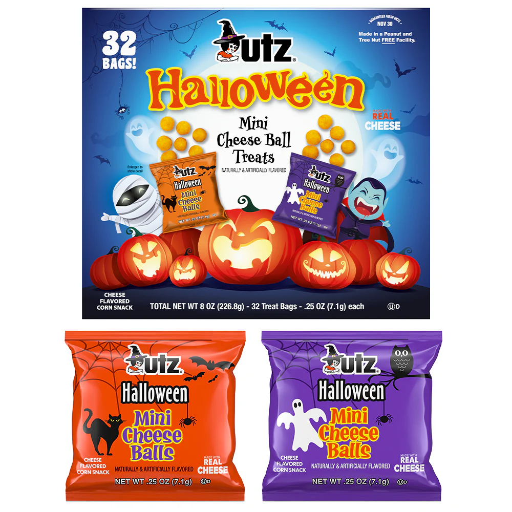 Utz Halloween Trick-or-Treat Duo – Mini Cheese Balls & Bats & Jacks Pretzels - Image 4