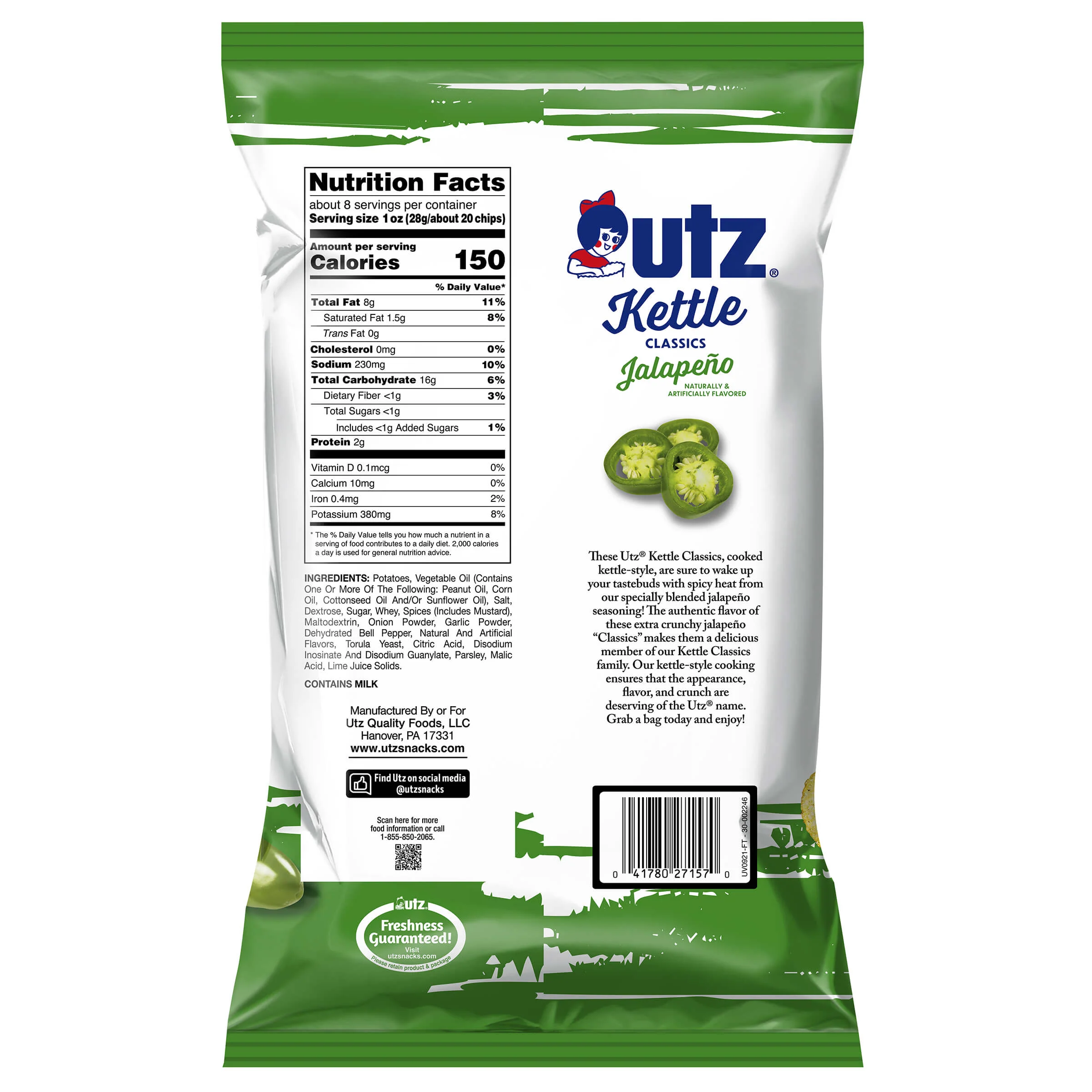 Utz Kettle Classics Potato Chips Jalapeno - Image 6