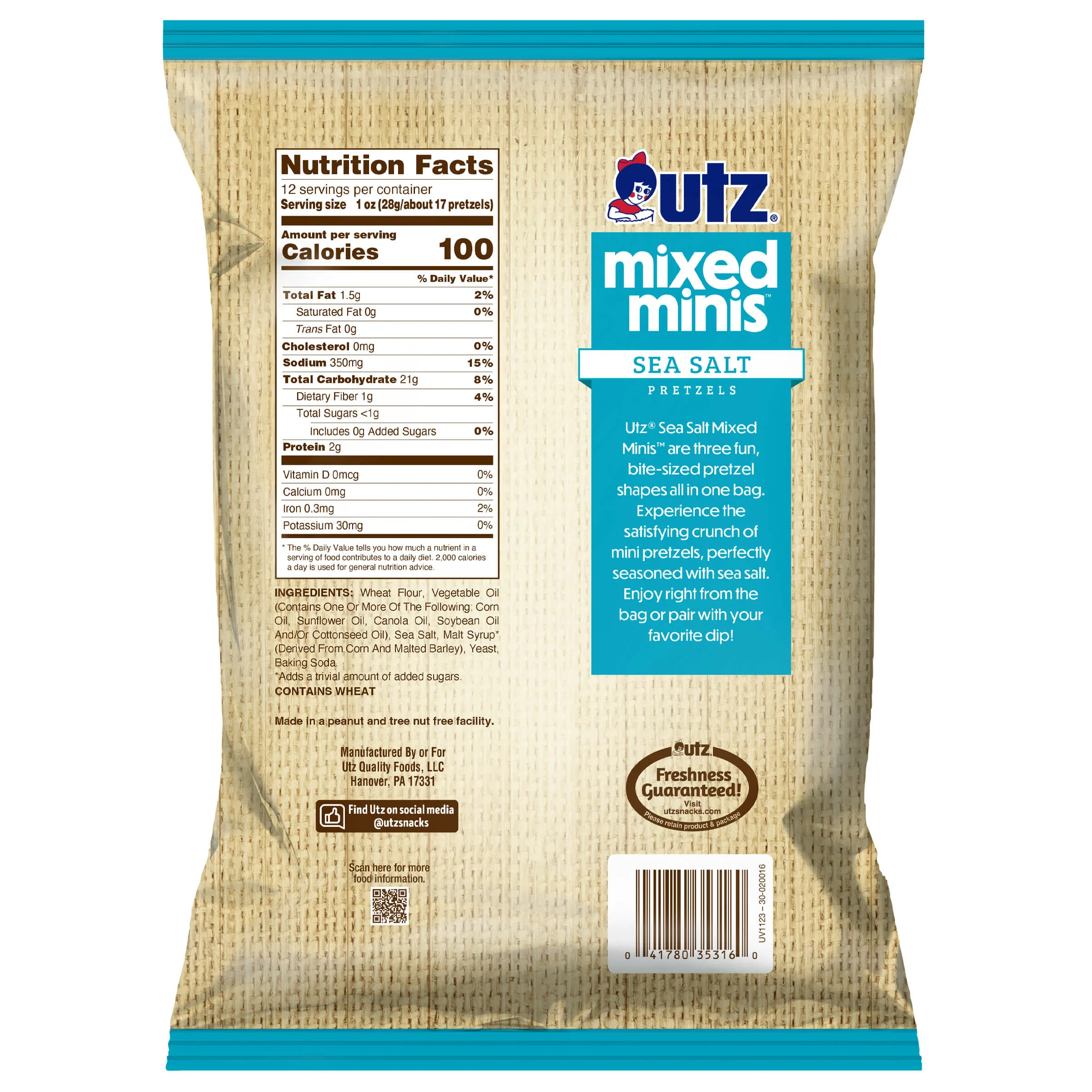 Utz Mixed Minis ® Pretzels, Sea Salt - Image 5
