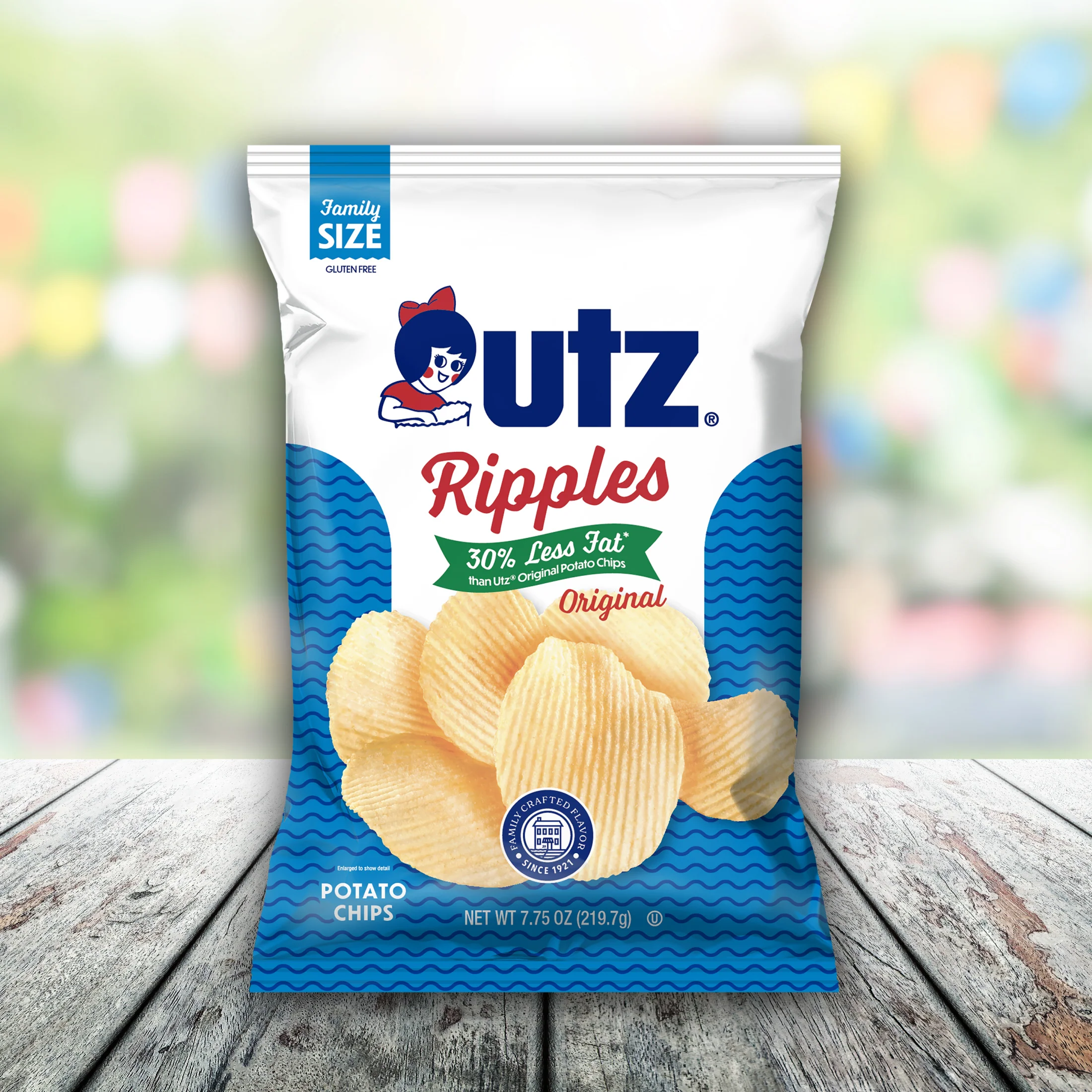 Utz Original Reduced Fat Ripples Potato Chips - Image 3