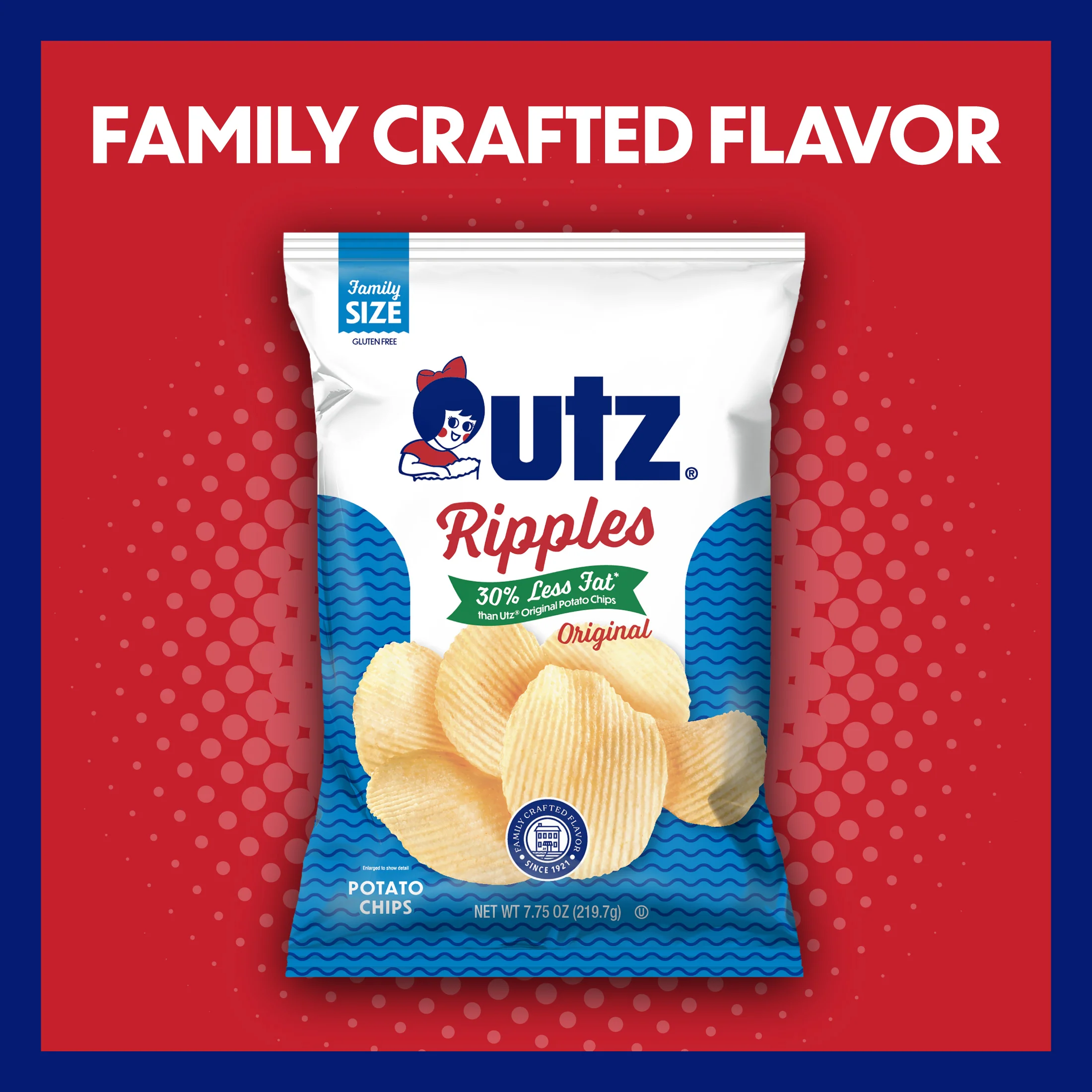 Utz Original Reduced Fat Ripples Potato Chips - Image 6