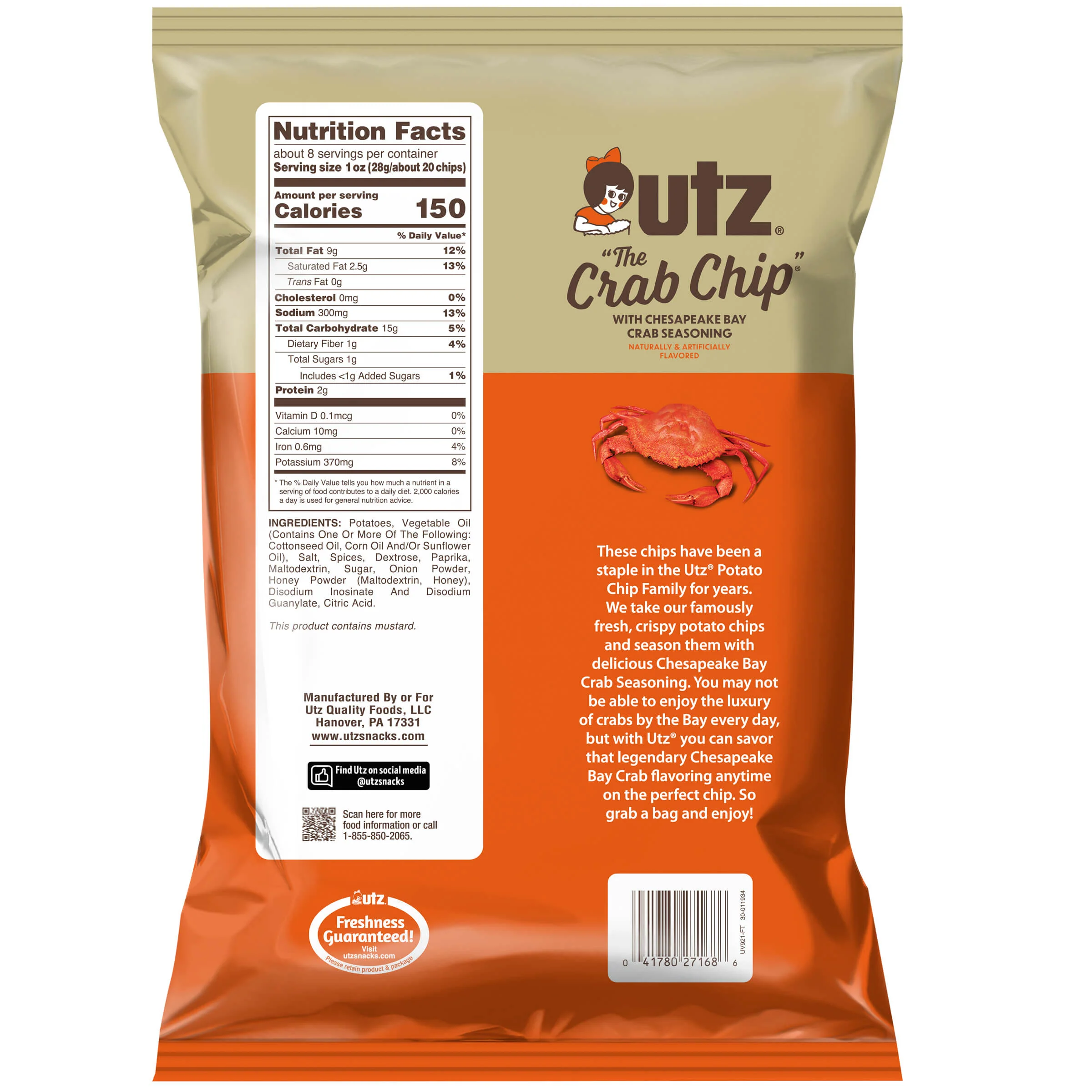 Utz "The Crab Chip" Potato Chips - Image 8