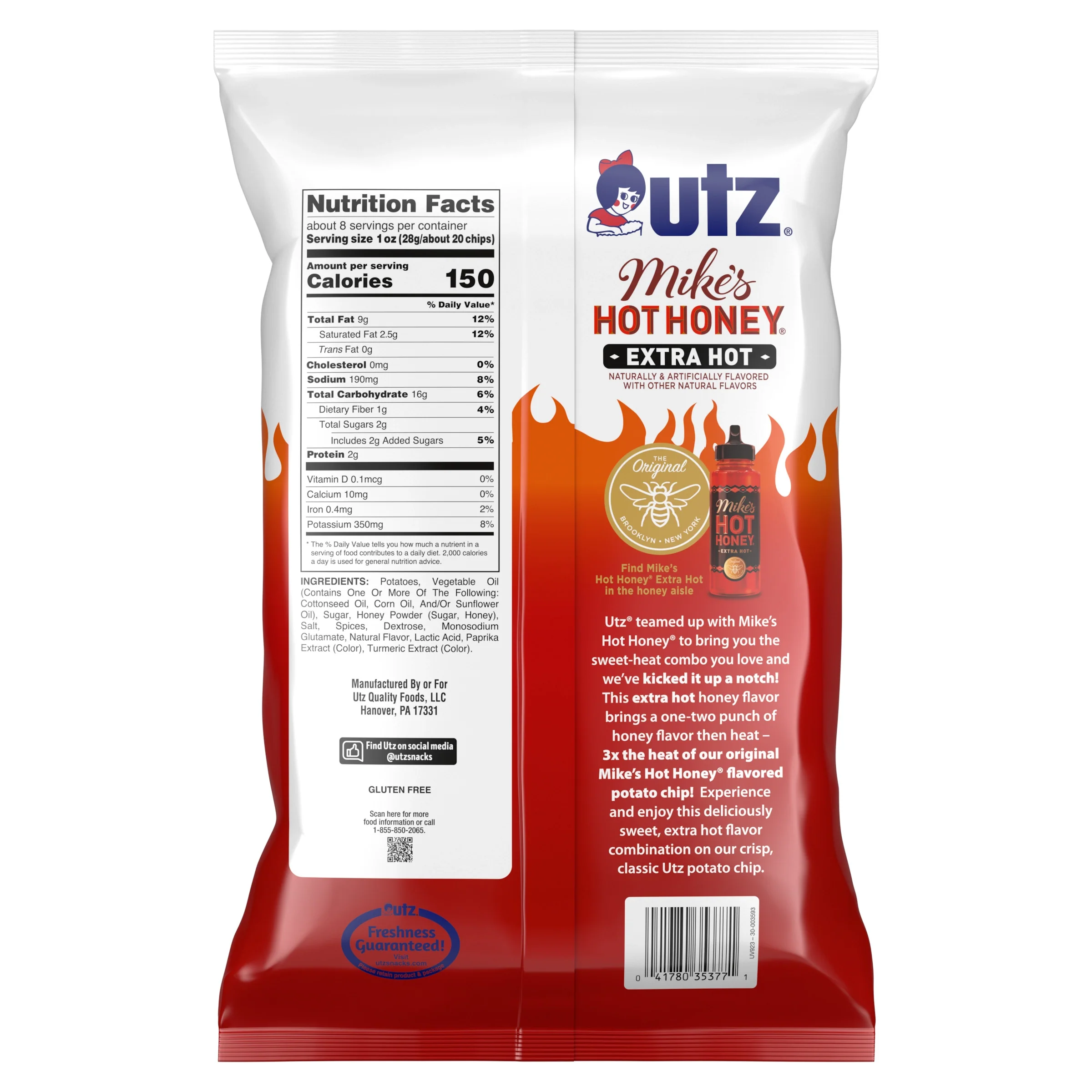 Utz Potato Chips, Mike's Hot Honey Extra Hot 7.75 oz. - Image 2