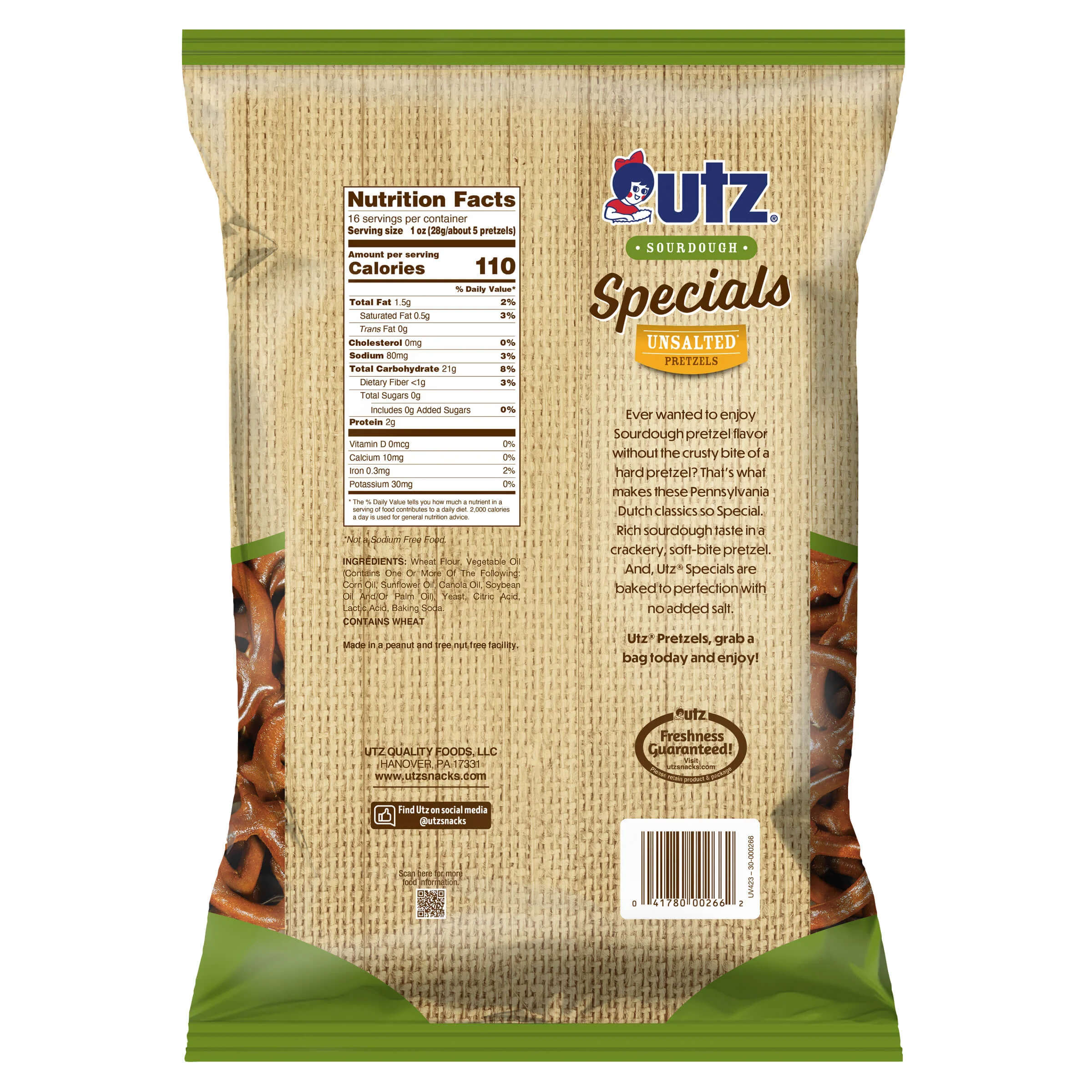 Utz Sourdough Specials Unsalted Pretzels - Image 7