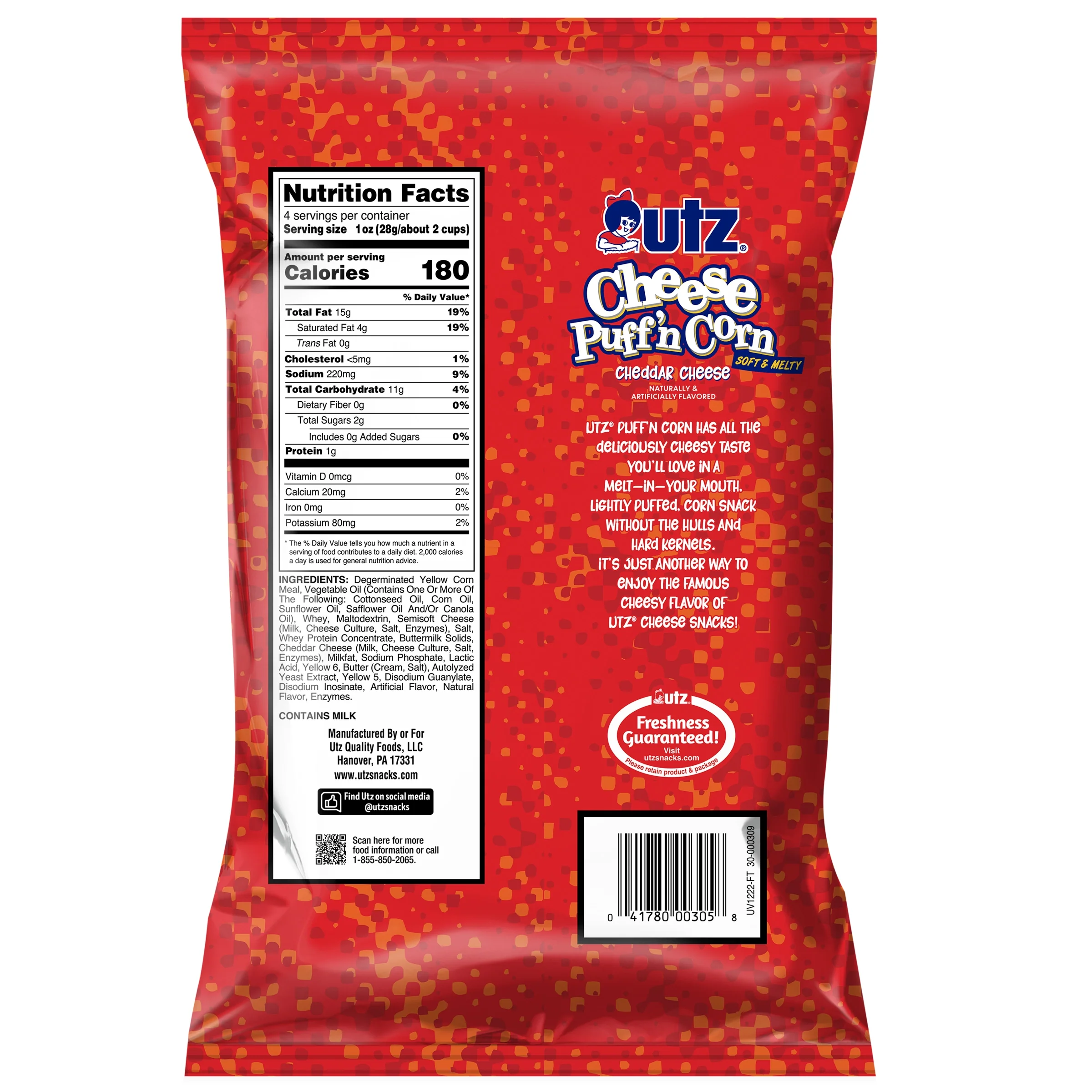 Utz Puff'n Corn Cheddar Cheese - Image 8