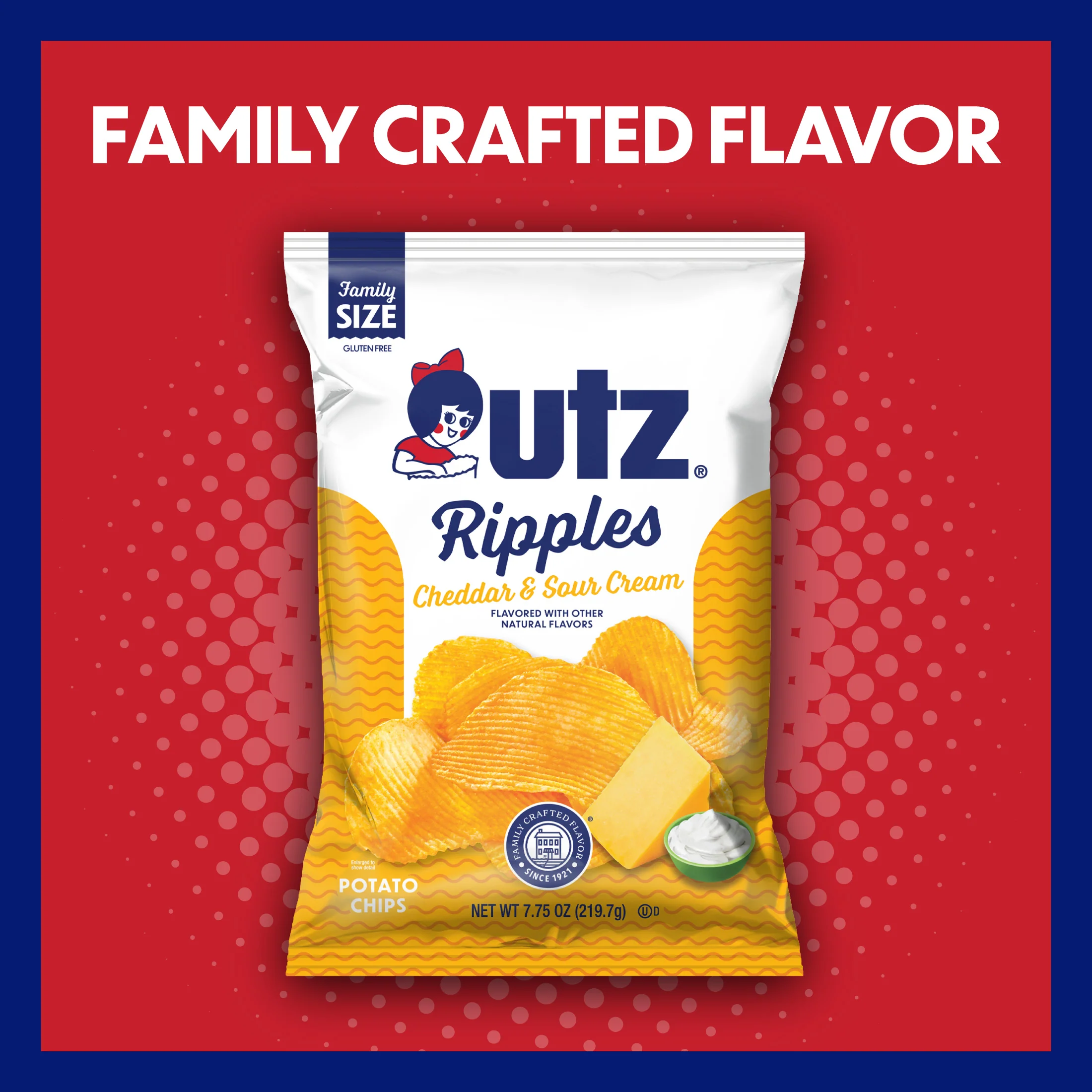 Utz Cheddar & Sour Cream Ripples Potato Chips - Image 3