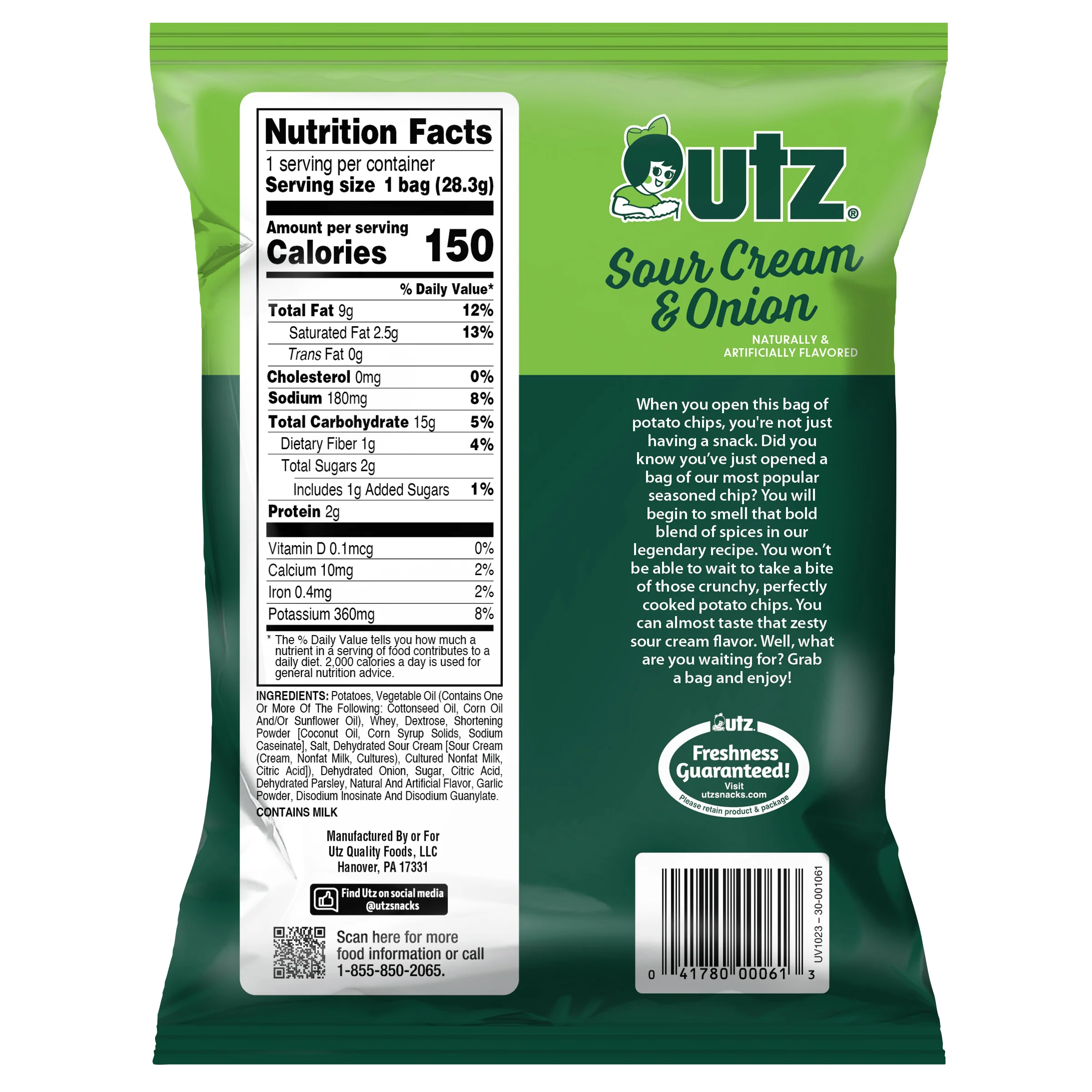 Utz Sour Cream & Onion Potato Chips - Image 4