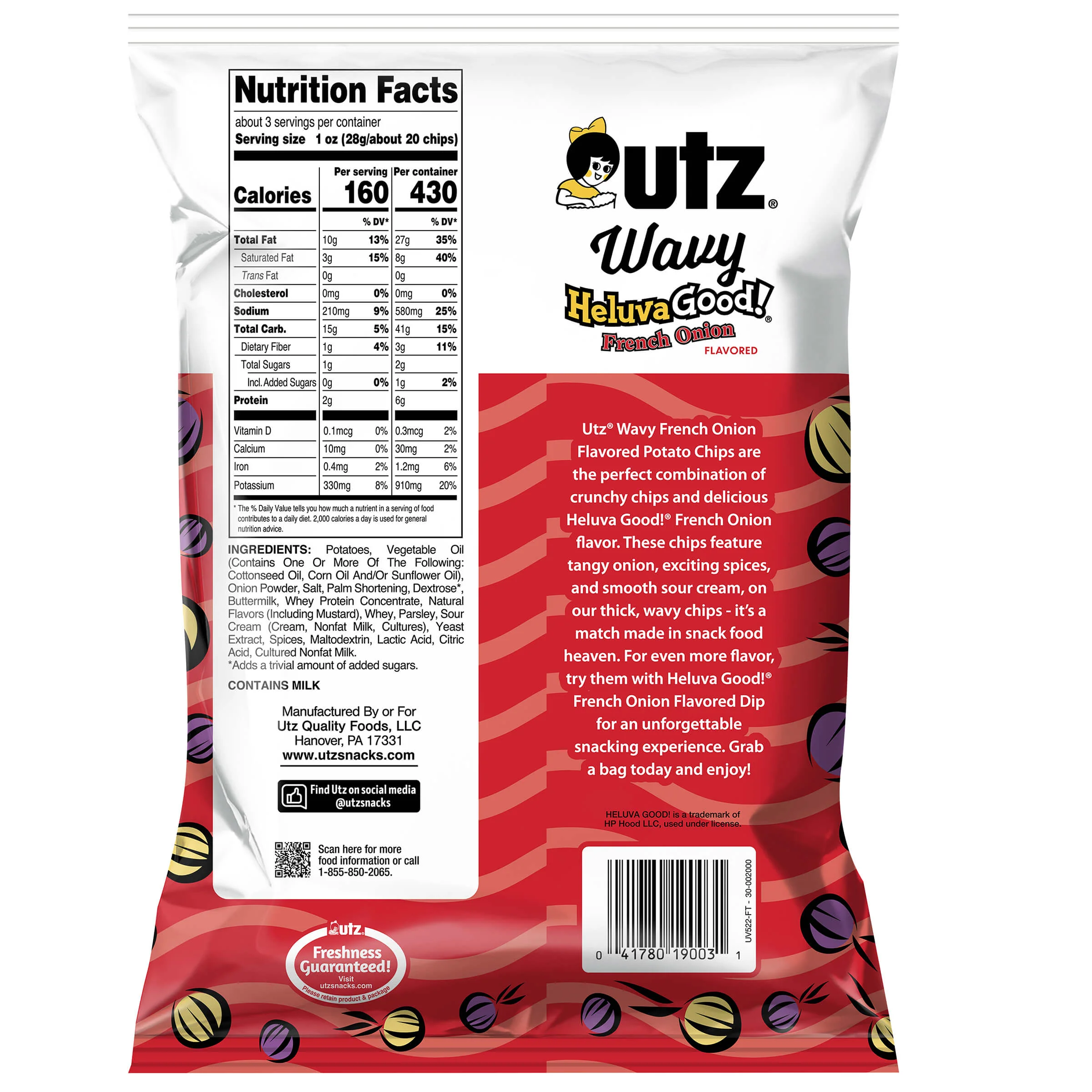 Utz Wavy Heluva Good French Onion Potato Chips - Image 7