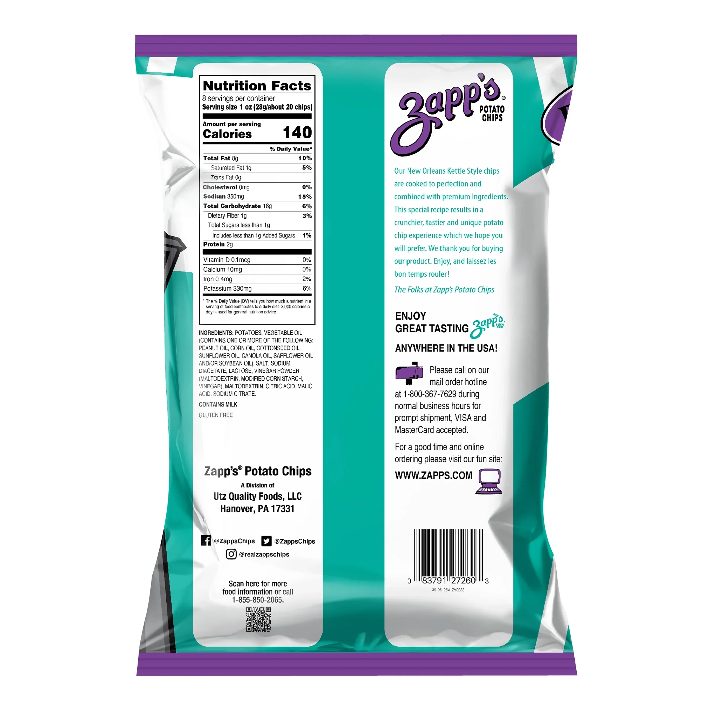 Zapp's Kettle Potato Chips Salt & Vinegar - Image 7